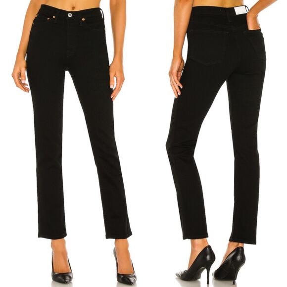 RE/DONE Originals 80s Slim Straight Jeans Jet Black